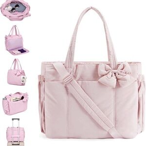 Crush Bow Tote Bag for Women, Large Work Tote